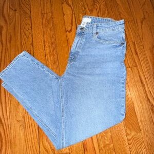 H&M Classic Blue Denim Jeans | Slim Fit High Waist Mom Style Jeans